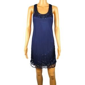 American Eagle Navy Blue Layered Tank Top Dress NWOT XS